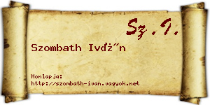 Szombath Iván névjegykártya